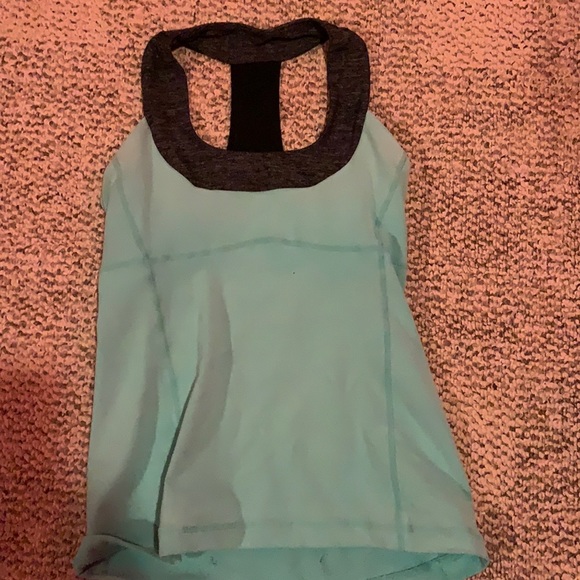 Lululemon blue tank top with built in sports bra